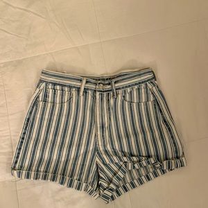 American Eagle high waisted striped jean short